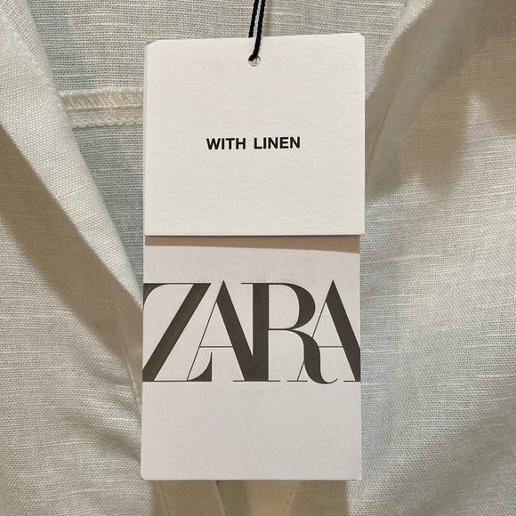 ZARA Linen blend Belted Shirt-dress - Picture 4 of 5